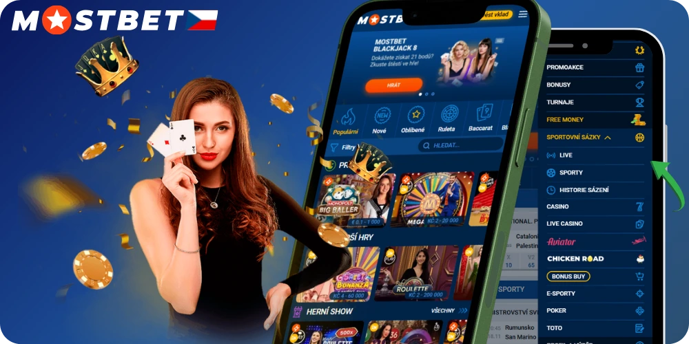 Screenshot Mostbet casino aplikace